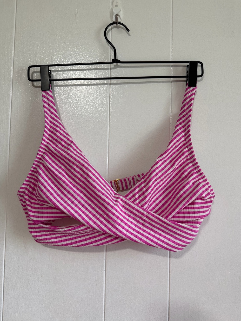 Freshwater Pink & White Striped Swim Top Size Large